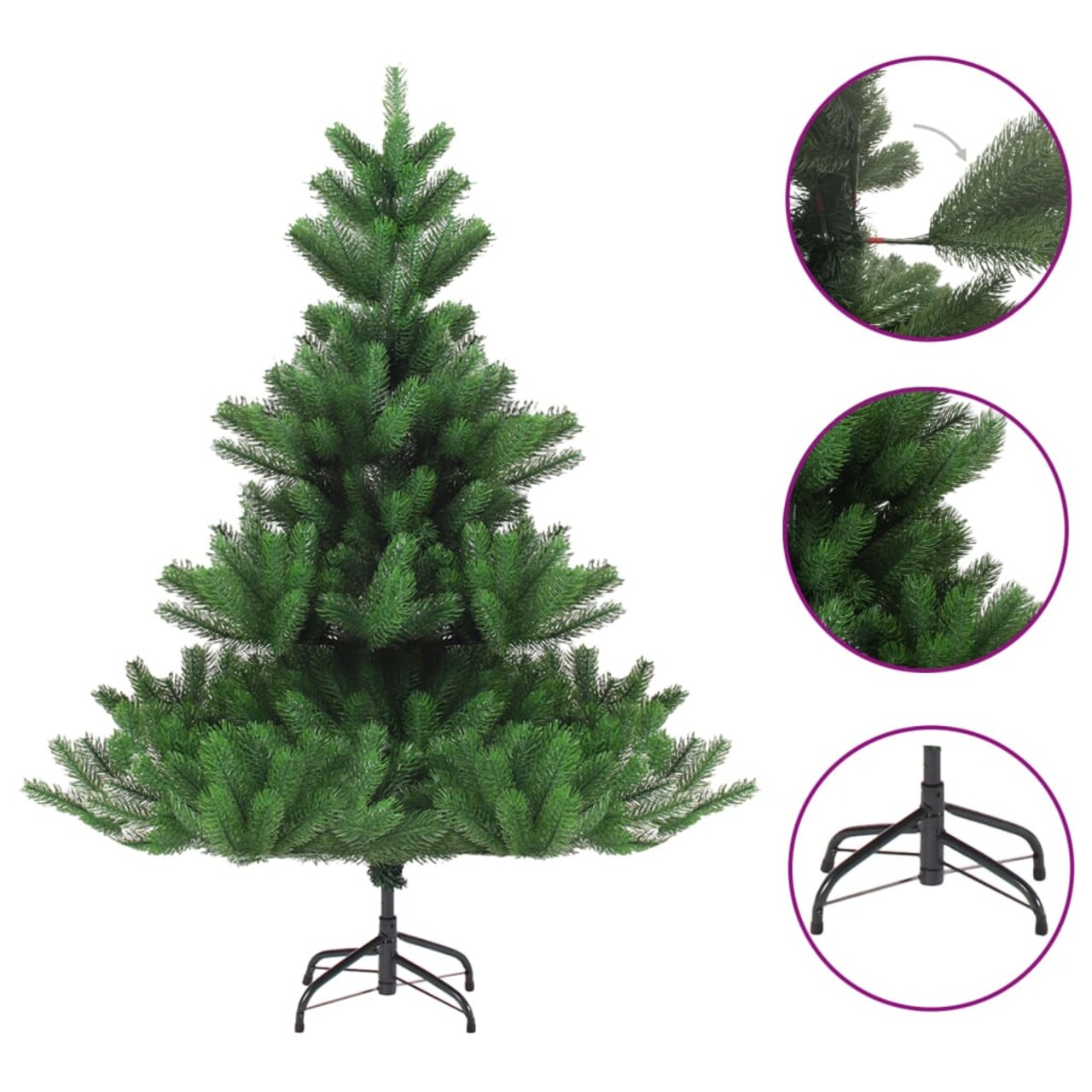 vidaXL Artificial Christmas Tree Green PE, Steel 70.9 in Collapsible